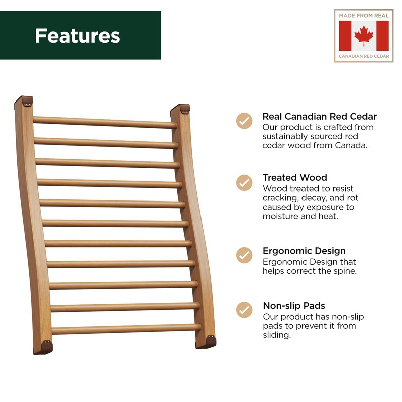 Northwood Sauna - Sauna Backrest - Handmade from Canadian Red