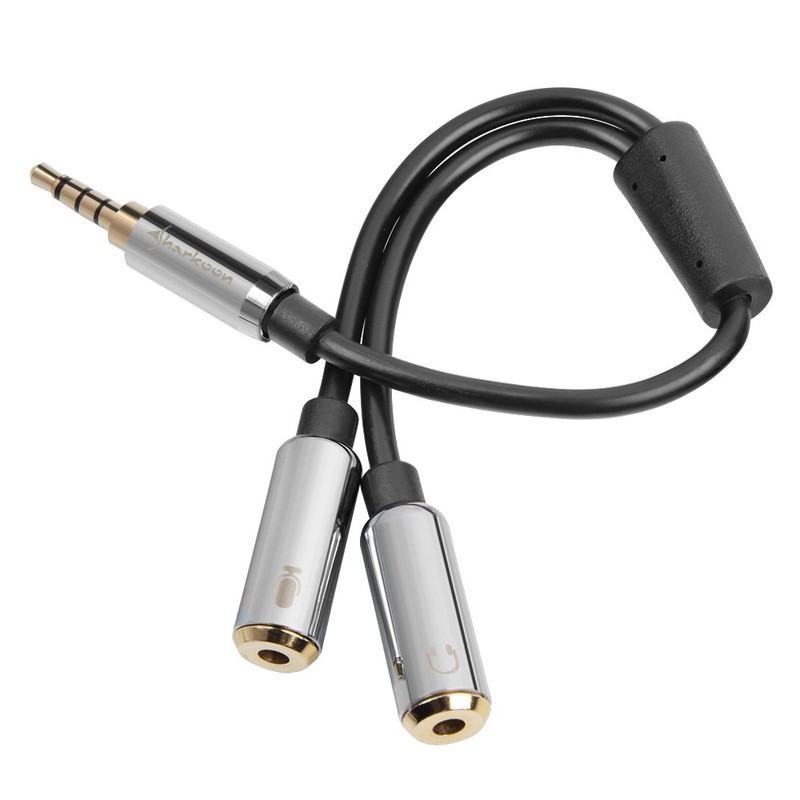 Sharkoon PMP35 Cable Combo Audio Adapter 12 cm silber