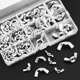 Pack of 100 Wing Nuts Assortment Kit, Stainless Steel Wing Bolts, Butterfly Nut Wing Nut Kits for DIY Tools, Electronic Devices Hardware, M3/M4/M5/M6/M8/M10/M12