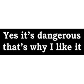 Yes It's Dangerous That's Why I Like It Hard Hat/Biker Helmet Sticker ATV Motocross Biker Decals Funny Graphics Vinyl (Set of 3)