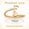 Mikovivi Stackable Rings Heart Initial Letters, Adjustable Rings The Little