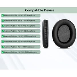 XRHTONG Prime Earpads Replacement Compatible with Avantree Audition Pro HT4189 HT5009 HT5150 HT41899 HT3189 DG59M C519M BTHS-AS9 Wireless Wired Bluetooth Over Ear Headphones Ear pads Cushion