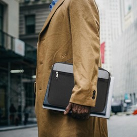 JIANYA Bible Cover Case for Women and Men, Bible Book Carrying Case Church Bag Bible Protective with Pocket and Hnadle, Gift for Mother Lady Women Men, Black