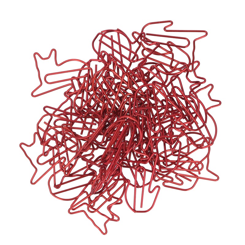 100pcs Cat Shape Paper Clips Increase Slip Resistance Rust Prevention