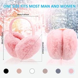 Yahenda 6 Pcs Multicolor Winter Ear Muffs Foldable Women's Earmuff Fluffy Warm Earmuff Fuzzy Cute Adjustable Outdoor Ear Muff