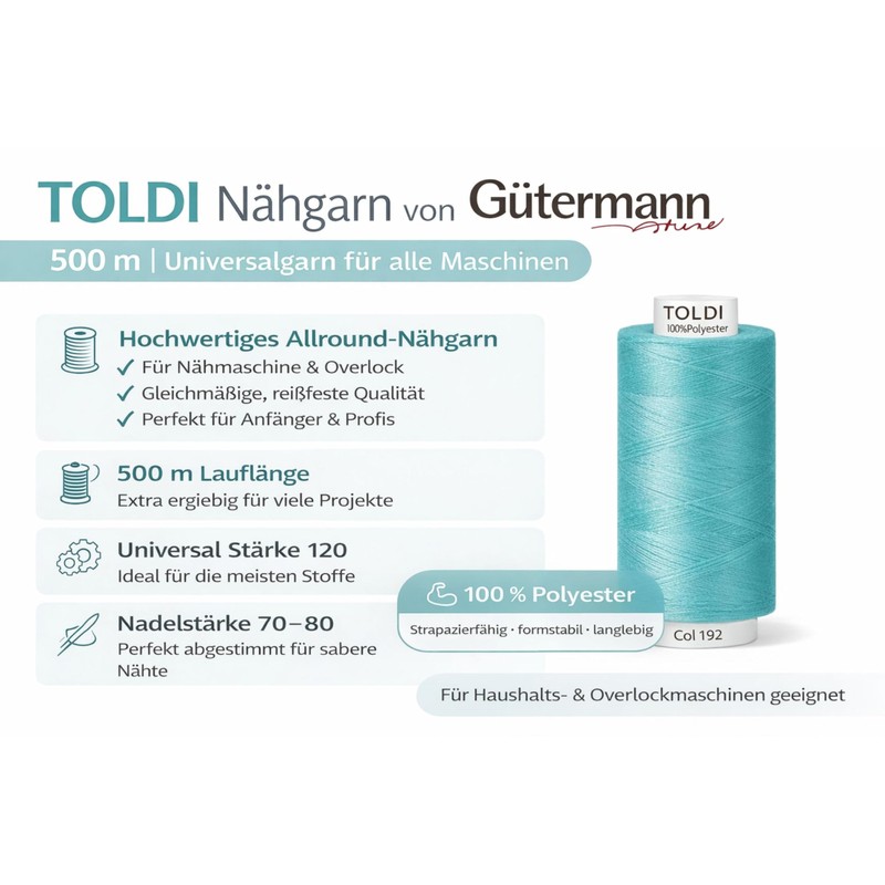 Gütermann Filo da cucito universale TOLDI - Filo per macchina
