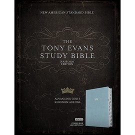 NASB Tony Evans Study Bible, Powder Blue LeatherTouch, Indexed, Black Letter, Study Notes and Commentary, Articles, Videos, Charts, Easy-to-Read Bible Karmnina Type