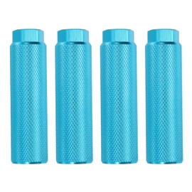 PATIKIL Aluminum Alloy Bike Pegs Fit 3/8 inch Axles, 4 Pack Anti-Skid lead Foot Bicycle Pegs Back Seat Stands for BMX Mountain Bike Cycling Rear Stunt Pegs, Sky Blue