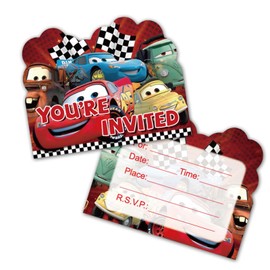 20 PCS Race Car Invitation Cards, Race Car Birthday Invitation Cards for Boys,Race Car Birthday Party Supplies