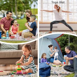 Cuslnox Picnic Blankets Waterproof Foldable Extra Large,80"x 80" Outdoor Beach Blanket Sandproof,3-Layer Lightweight Handy Mat Tote Picnic Camping Rugs for Outside Your Rv(Strawberry Floral)