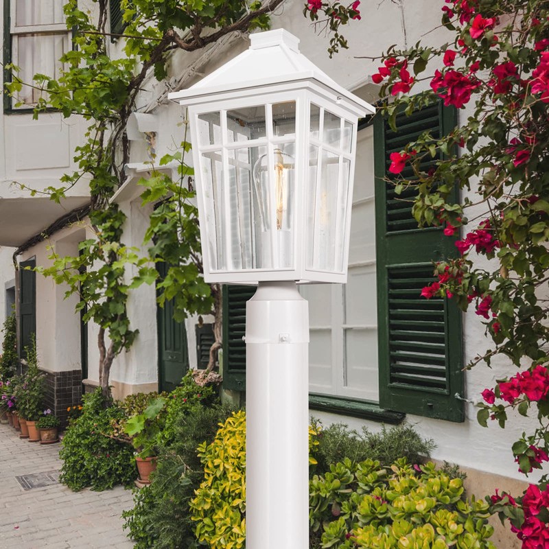 Darkaway Large Outdoor Post Lights Lamp Post Light Fixture, 17inch