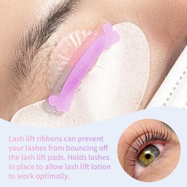 Lomansa Lash Lift Ribbon, Lash Lift Tool, Prevent Eyelashes from Bouncing Off, Not Easy to Deform and Reusable, 2 Pairs(Pink Purple)