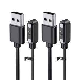 YANMONGI [2-Pack] Smart Watch Charger for IOWODO R30 Pro 2Ft/60cm 2 Pin USB Portable Magnetic Charging Cable Cord for IOWODO R30 Pro Smart Watch