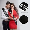 SKJIAYEE 2 Pack Prom King and Prom Queen Sashes, Black
