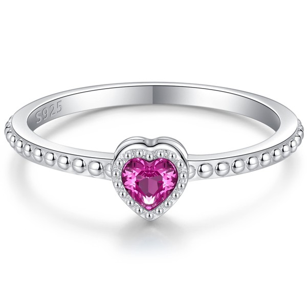 SOLOLIKE Birthstone Rings for Women: S925 Sterling Silver Stacking Birthstones