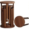 CHSSIH Stackable Stools Set of 4 - Walnut Stacking Stools/Side