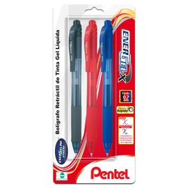 Pentel De México Bl107Bp3-M Bol Energel X, Colores Surtidos, 0.7 Mm Blíster 3 Piezas,,, Pack Of/Paquete De 3