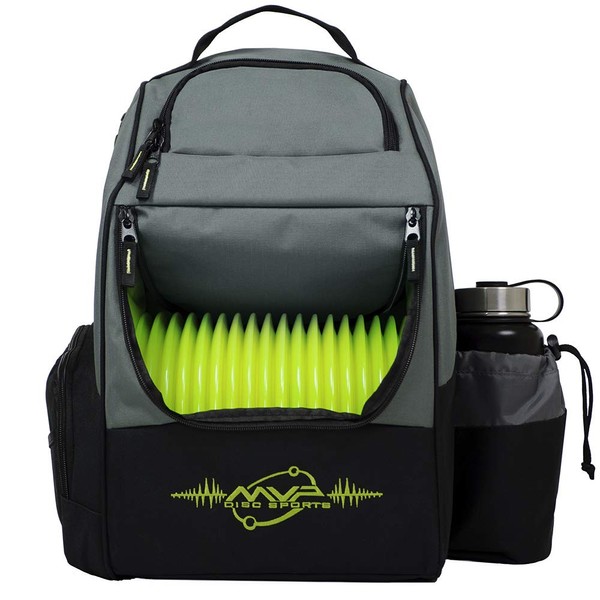 MVP Disc Sports Backpack Shuttle Bag (Gray/Lime)