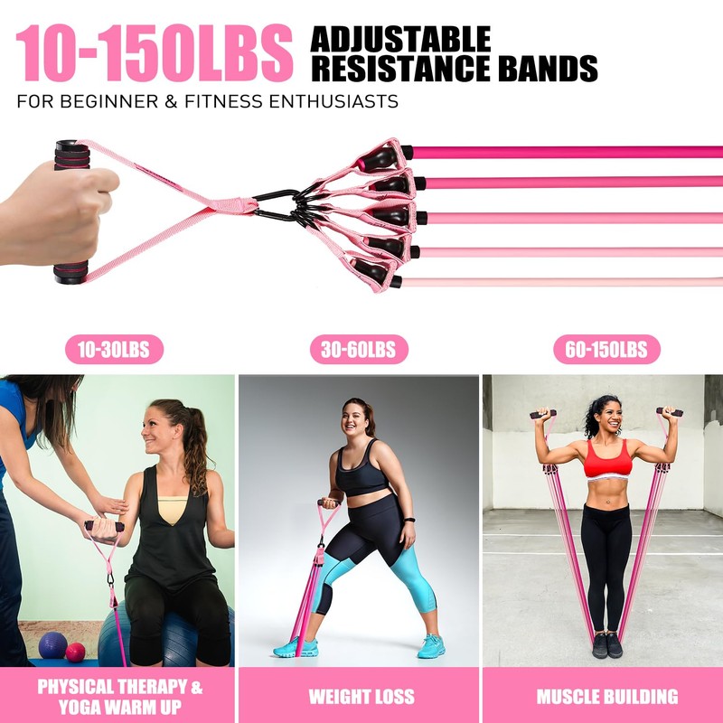 Resistance Bands Women, 150lbs Workout Bands Resistance, Exercise Bands Set