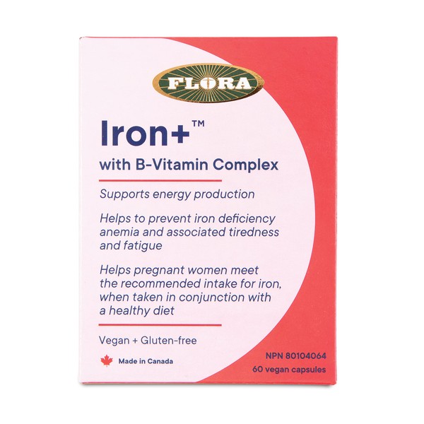 Flora Iron+ Capsules, Vegan, 60ct