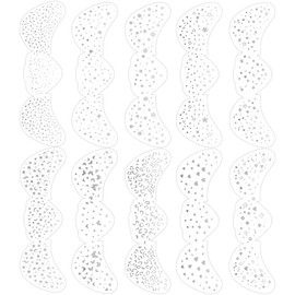 10 Sheets Freckle Patches Tattoo, Silver Glitter Face Makeup Speckles, Eyes Glitter Makeup Accessories Temporary Tattoo for Women and Girls, Cosmetic Glitter for Face, Christmas Makeup