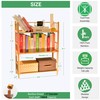 GOGOGO Bamboo Bookshelf -Tool-Free Assembly, Modular, Eco-Friendly Wooden Bookcase, Height