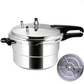 5.3 QT Pressure Cooker, 3 Layer Base Pressure Canner for Gas Stove & Induction Cooker, Multi Purpose 80Kpa Power Rice Cookware for Fast & Even Heating with Steaming Rack & 8 Safety Protections