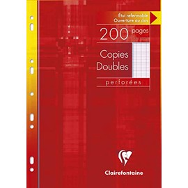 Clairefontaine 4711C Pack of Office Sheets DIN A4 (Perforated, 200 Sheets, French Ruling) 1 Pack White