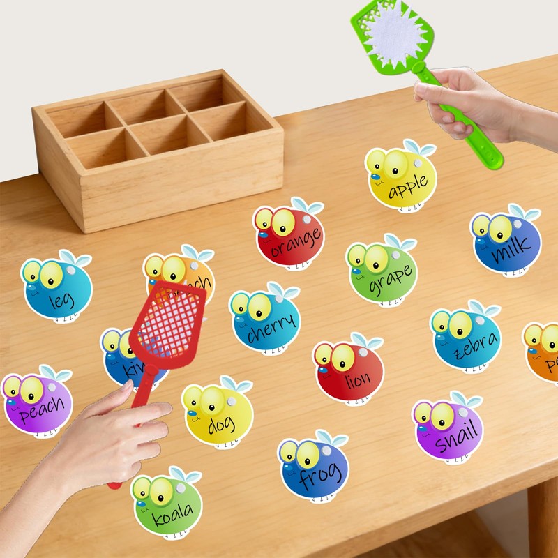 Thryvomniq Sight Word Fly Swatting Games 35 Pcs Dry Erase