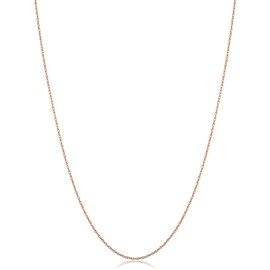 Kooljewelry Solid 10k Rose Gold Dainty Rope Chain Necklace (0.7 mm, 18 inch)