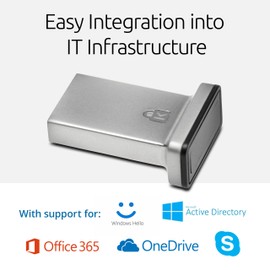 Kensington VeriMark™ IT Fingerprint Key - Windows Hello™ & Windows Hello for Business™ (K64704WW),Black