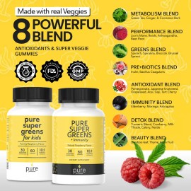 Pure Formulated Super Greens Multivitamin Gummies 60 Pzas