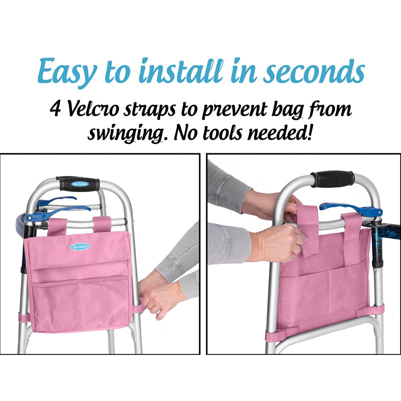 Universal 5-Pocket 11"x11" Walker Side Pouch (Pink)