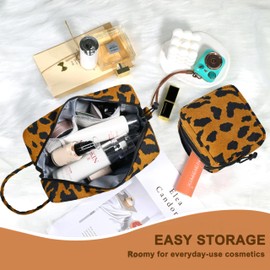 Jiliyote Cosmetic Bag Women's Cord Toiletry Bag Women's Cosmetic Bag Made of Cord Makeup Bag Cosmetic Bags Women's Cord Cosmetic Bag Set for Girls Travel Women, leo, Cosmetic bag