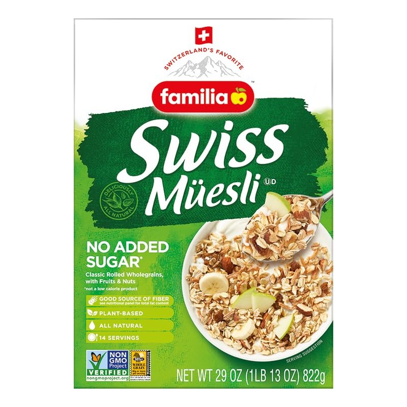 Familia Swiss Muesli Cereal, 0g Added Sugar, Energy-Packed Cereal with
