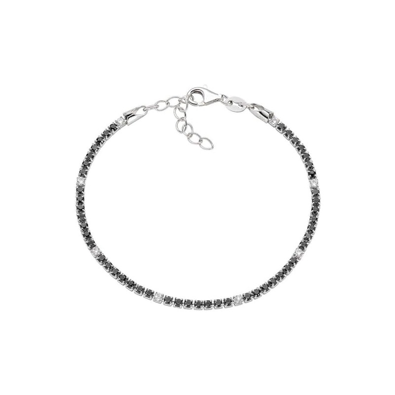 Amen Tennis Bracelet BT7BBN16 925 Silver with Black Zircons, Label_SILBER_925