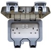 Waterproof Outdoor Double Switched Power Socket IP66 2 Gang Electrical