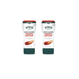 VIVID KITCHEN Low-Calorie Sauces | No Preservatives | Versatile, Easy-to-Squeeze (2 Pack, Ketchup)