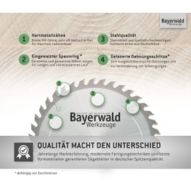 Bayerwald - HM Circular Saw Blade - Diameter 254 mm x 2.5 mm x 30 mm | Trapezoidal Flat Tooth Positive (84 Teeth) | Combination Holes | for Finished Cuts in Plastic and Wood