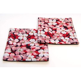 Japanese Brocade Kimono Coasters Set of 2 (Hanayagi)