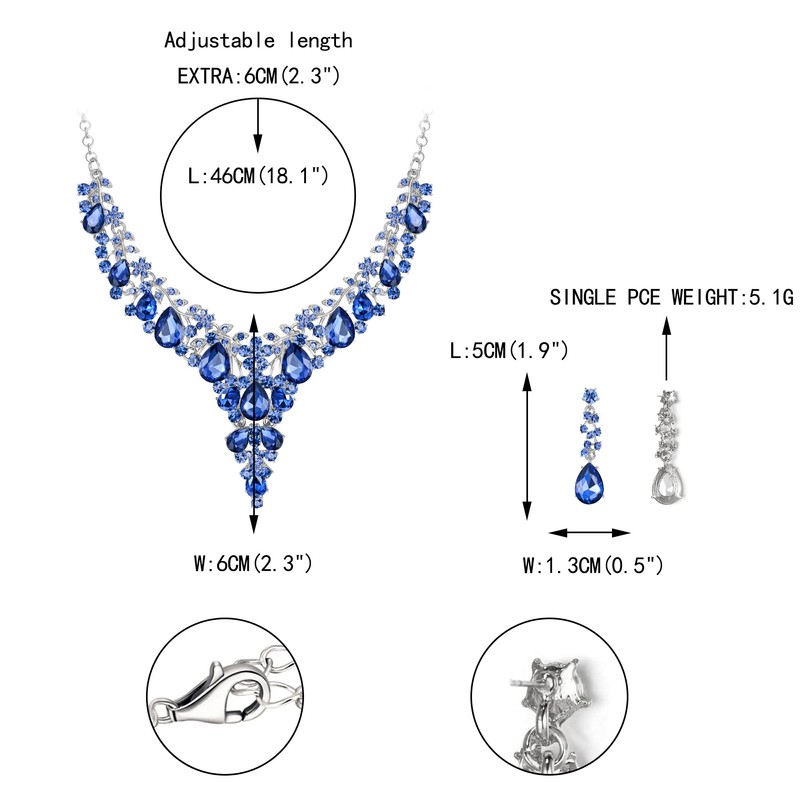 EVER FAITH Party Austrian Crystal Jewelry Set for Women, Statement