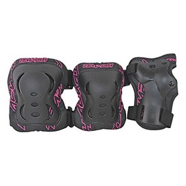 Tempish Unisex Fid Wrist Guards Knee and Elbow Pads (Set of 3), Pink, S