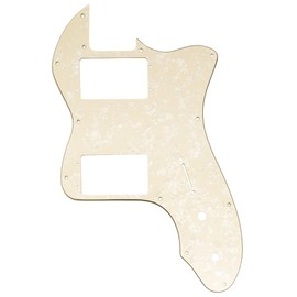 Musiclily Pro 12 Holes Wide Range HH Guitar Pickguard For USA/Mexico Fender 72 Tele Thinline Style Electric Guitar, 4Ply Aged White Pearl