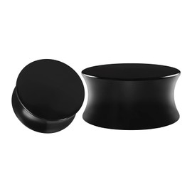 Ear Tunnel Set, 2 Pieces Double Flared Ear Expander Acrylic Ear Piercing Expander Flesh Tunnel Plugs, (Black, 3-30 mm), Acrylic, No gemstone