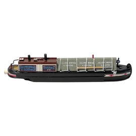 Thorness Detailed 20 cm wooden model channel narrow boat barge "Ferret", ready assembled, 0.00 mm, ideal gift for canal boat and narrow boat