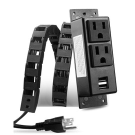 TADYAO Drawer Outlet Kit with 15Amp AC Outlets and 5V2A USB-A, Drawer Outlet Charging Station for Bedroom, Kitchen, Vanity, Entry Table, Nightstand