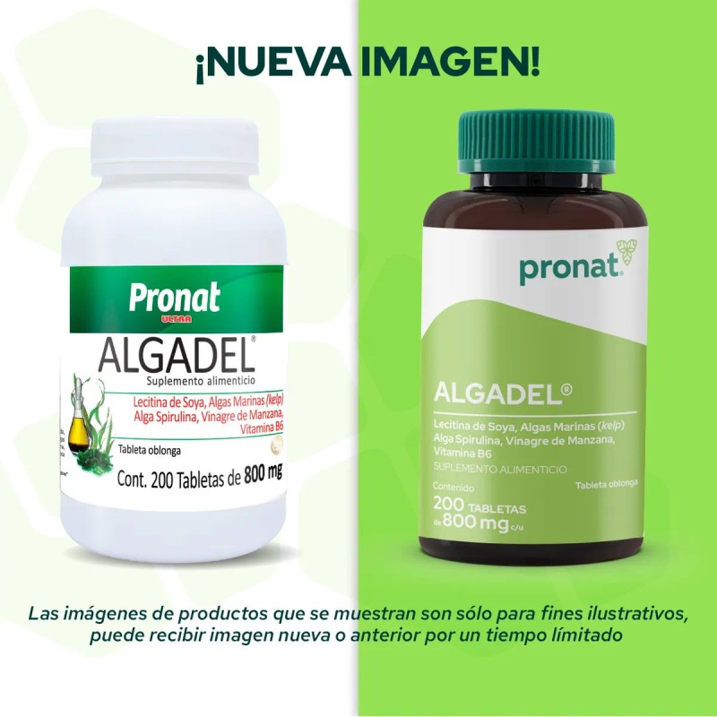 Suplemento Algadel Lecitina De Soya (200 Tabletas) - Pronat Sabor