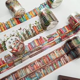 Juego de 6 rollos de cinta washi PET, pegatinas de cinta para álbumes de recortes con tema de lectura para hacer diarios, cuadernos de desecho, planificador, manualidades artísticas DIY