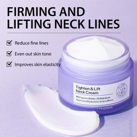 Neck Firming Cream, Anti-Aging Neck Cream for Tightening, Neck Lift & Wrinkles, Tighten and Lift Neck Cream with Pro-Active Firming Complex - Help Reduce Fine Lines & Wrinkles, 1.7 Fl Oz