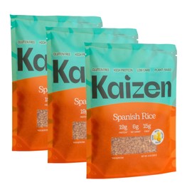Kaizen Low Carb Keto Spanish Rice -High Protein (20g), Keto Friendly, Gluten-Free, Plant-Based, Made with High Fiber Lupin Flour - 8 ounces (Pack of 3)
